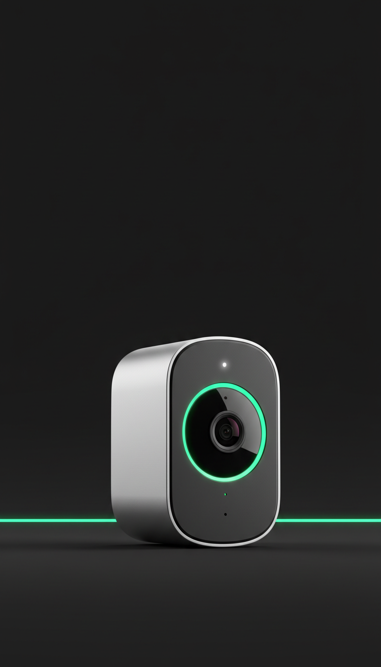 Smart Security Camera with Brushed Aluminum Body