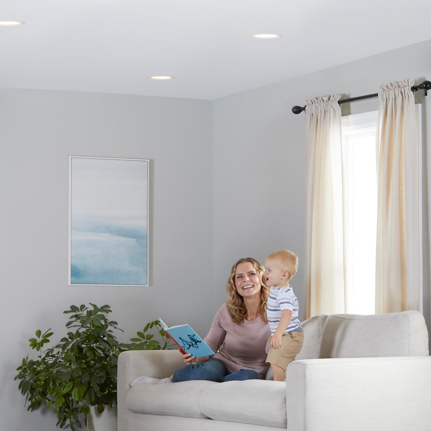 Smart BR30 LED Light Bulbs for Bedroom Living Room, Dimmable Soft White (2700K), 9W (60W Equivalent), 800LM, Voice Control, Works with Alexa Only, 2.4 Ghz Wi-Fi, No Hub Required, 4-Pack