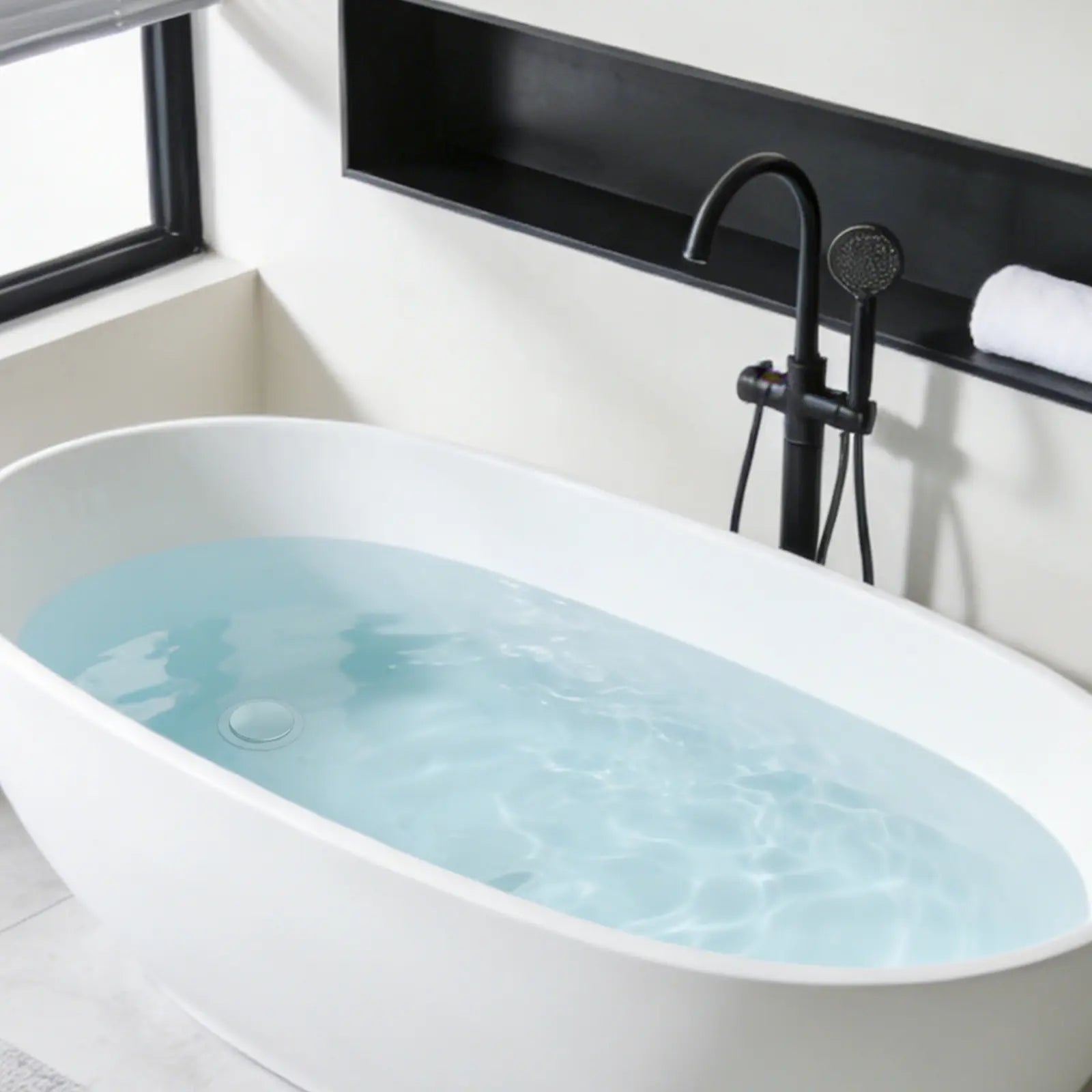 Hibbent Bathtub Drain Stopper, Bathroom Drain Stopper with Hair Catcher, Bath Tub Drain Strainer Plug and Cover