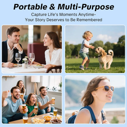 W&O Portable 2.5K Ultra HD Video Recorder with 180° Rotating Lens, Handheld Stabilizer Pocket Camera, Full Body Camera for Vlogging, Travel & Daily Life Recording, USB Rechargeable, Black, Vlogging Camera, Modern Gadget, Durable Construction, Camcorder