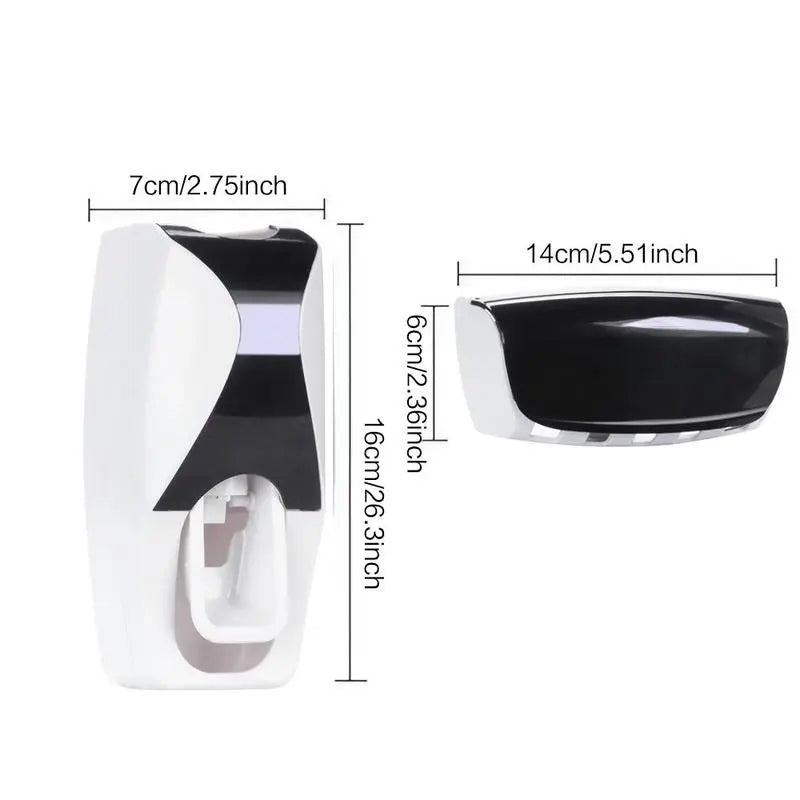 The Ultimate Bathroom Storage Solution! 🦷 This 2-Piece Punch-Free Toothbrush Storage Holder and Automatic Toothpaste Dispenser Provide Hassle-Free Sterile Storage and Complete Your Family'S Dental Needs – the Perfect Christmas Gift!