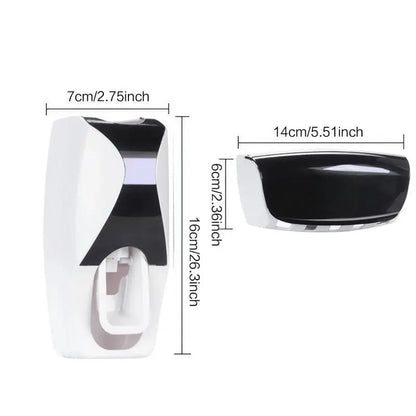 The Ultimate Bathroom Storage Solution! 🦷 This 2-Piece Punch-Free Toothbrush Storage Holder and Automatic Toothpaste Dispenser Provide Hassle-Free Sterile Storage and Complete Your Family'S Dental Needs – the Perfect Christmas Gift!