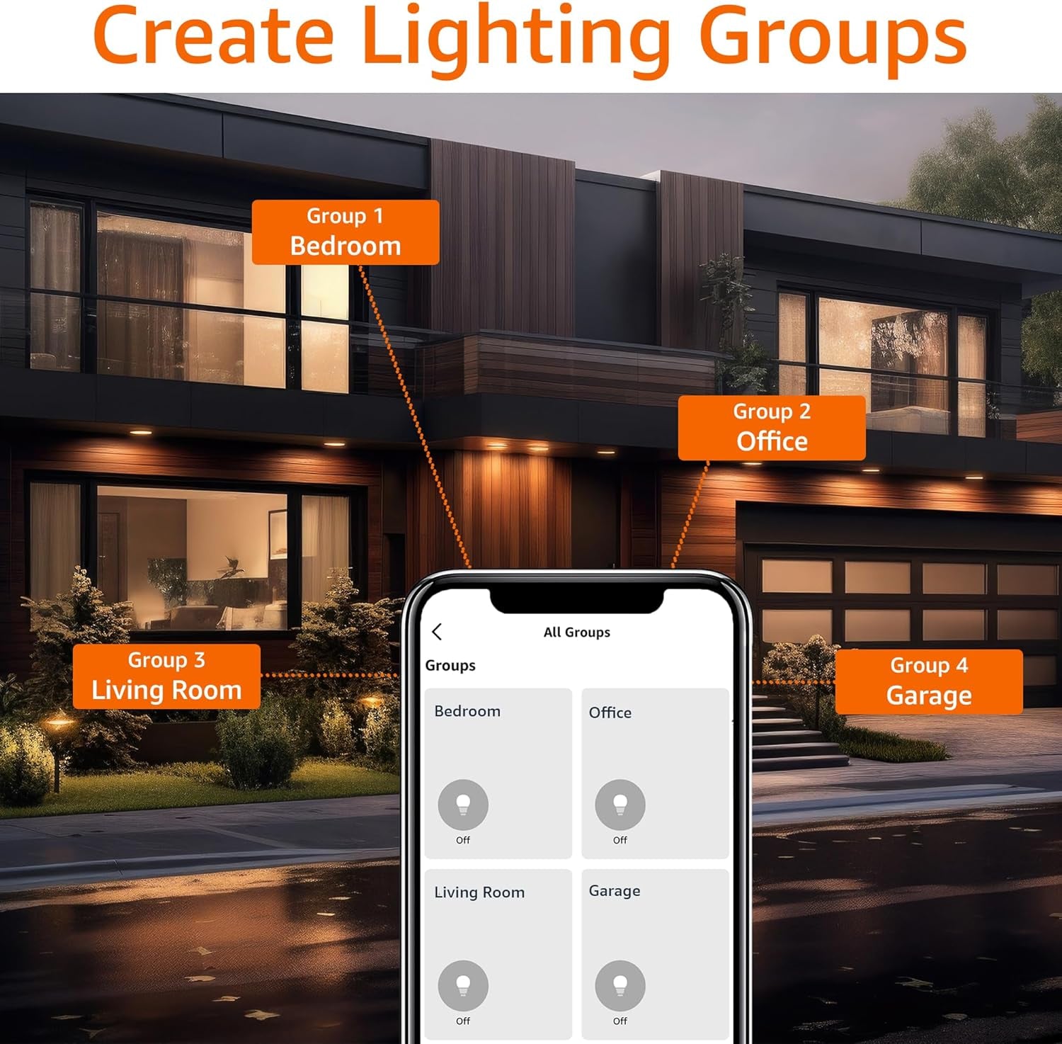 Smart BR30 LED Light Bulbs for Bedroom Living Room, Dimmable Soft White (2700K), 9W (60W Equivalent), 800LM, Voice Control, Works with Alexa Only, 2.4 Ghz Wi-Fi, No Hub Required, 4-Pack