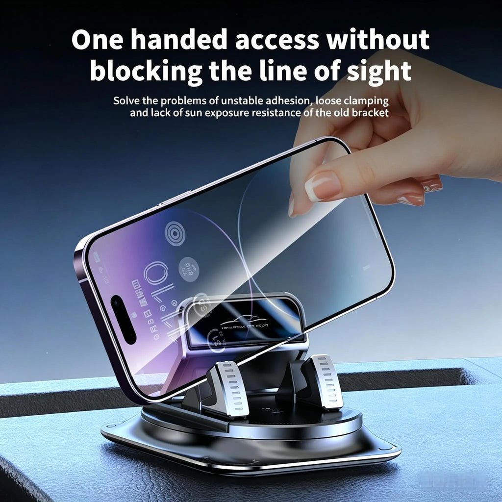 Universal 360° Rotatable Car Phone Mount, Dashboard Non-Slip Phone Holder, Stable Bracket for All Smartphones
